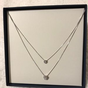 ✨sterling silver heart stacked necklace✨